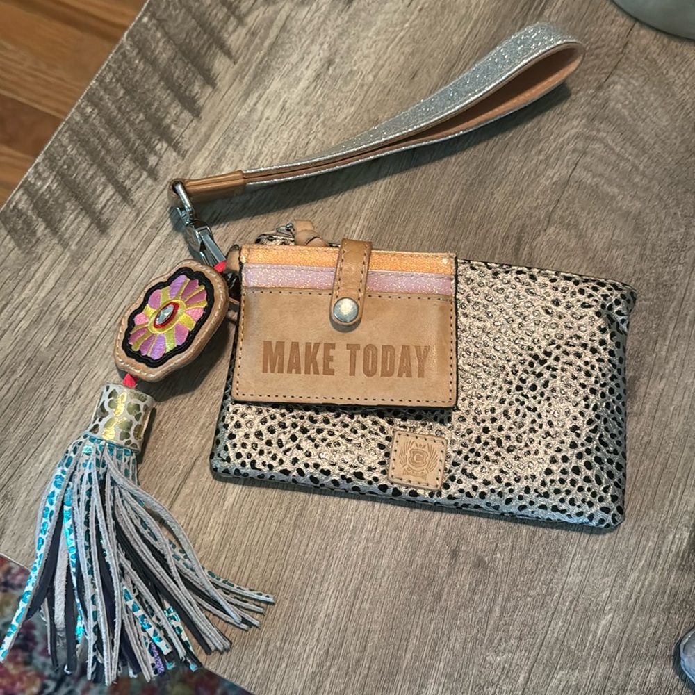 Consuela keychain, card holder, and wristlet